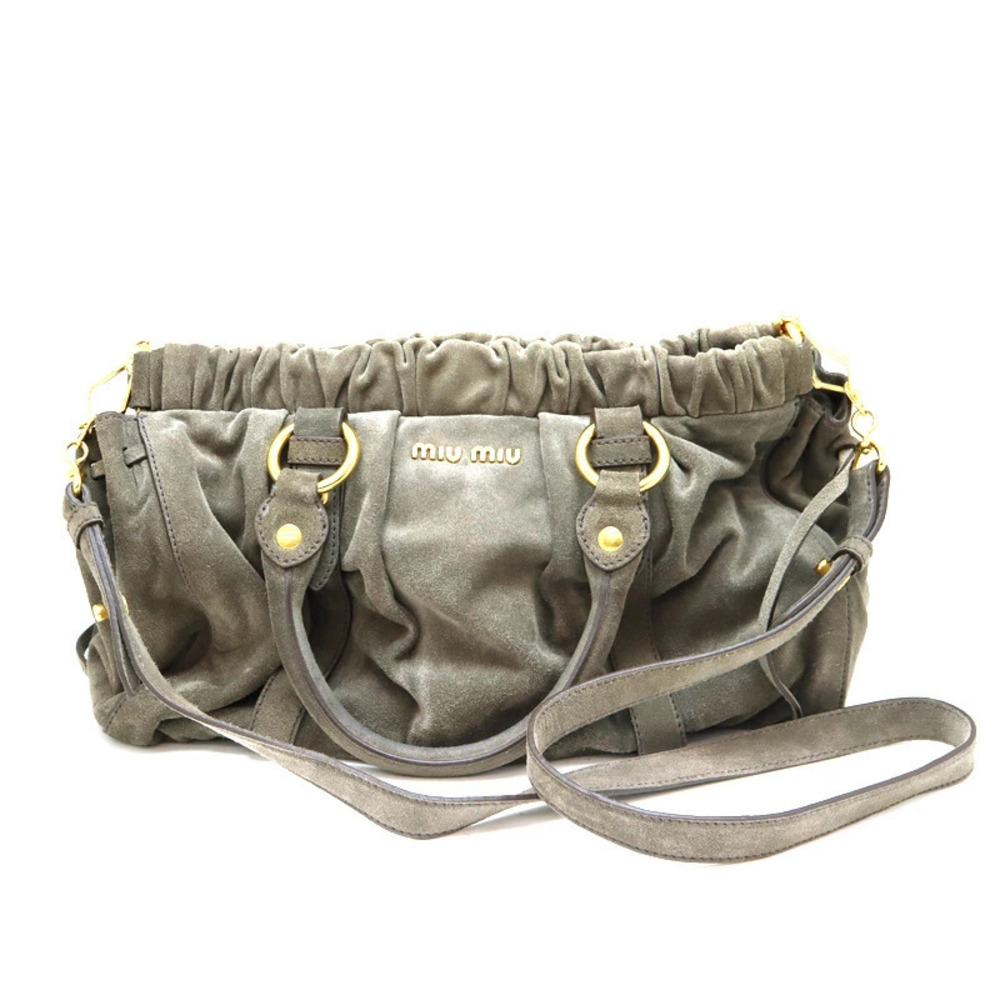 Miu Miu bag handbag suede gray
